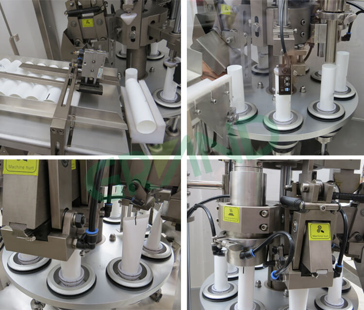 Detalhes da m&aacute;quina de veda&ccedil;&atilde;o de enchimento de tubo de metal