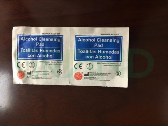 almofada de limpeza de &aacute;lcool