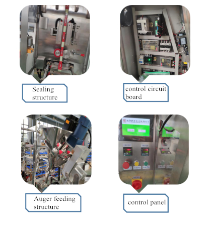 Pe&ccedil;as da m&aacute;quina de embalagem de saqueta em p&oacute;