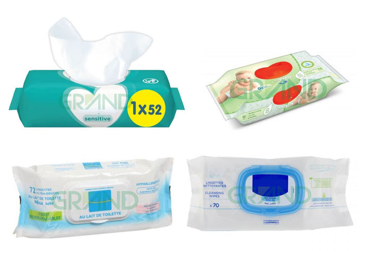 Limpos molhados dobragem e embalagem amostra